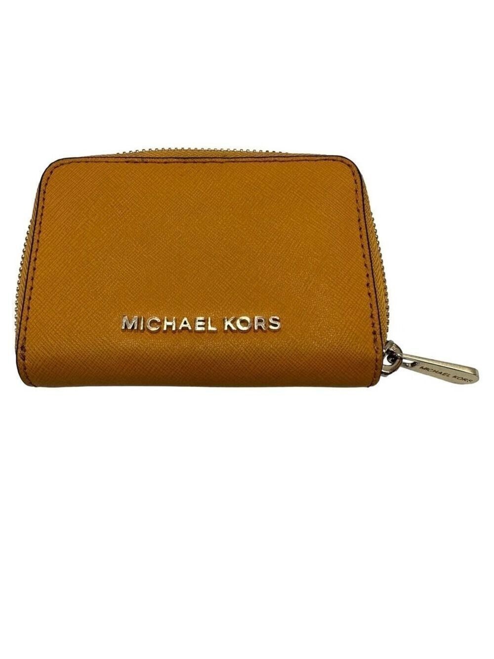 Michael Kors Jet Set Travel Medium Zip Around Card Case Wallet in Jasmine Yellow